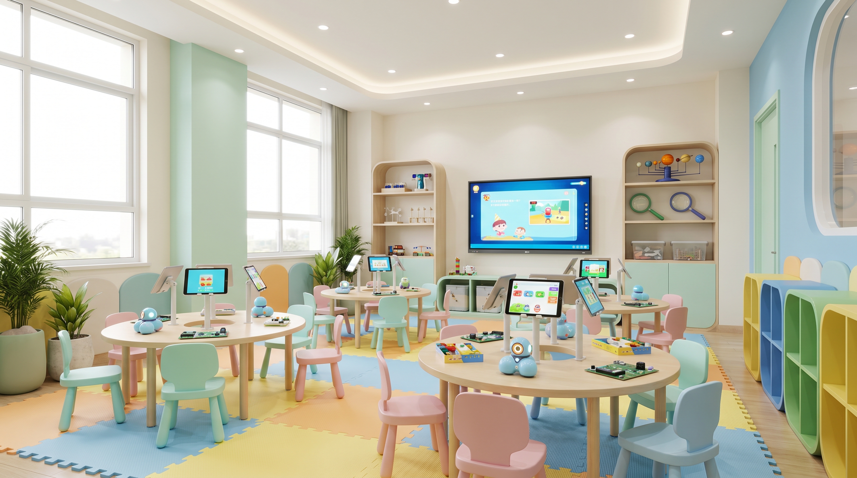Phòng STEM mầm non với không gian sáng và an toàn cho trẻ