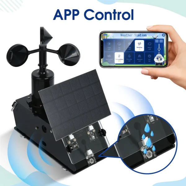 Bộ học tập STEM/ STEAM - Bộ dự báo thời tiết thông minh IoT - Trạm khí tượng cơ động - Lập trình kéo thả - Arduino