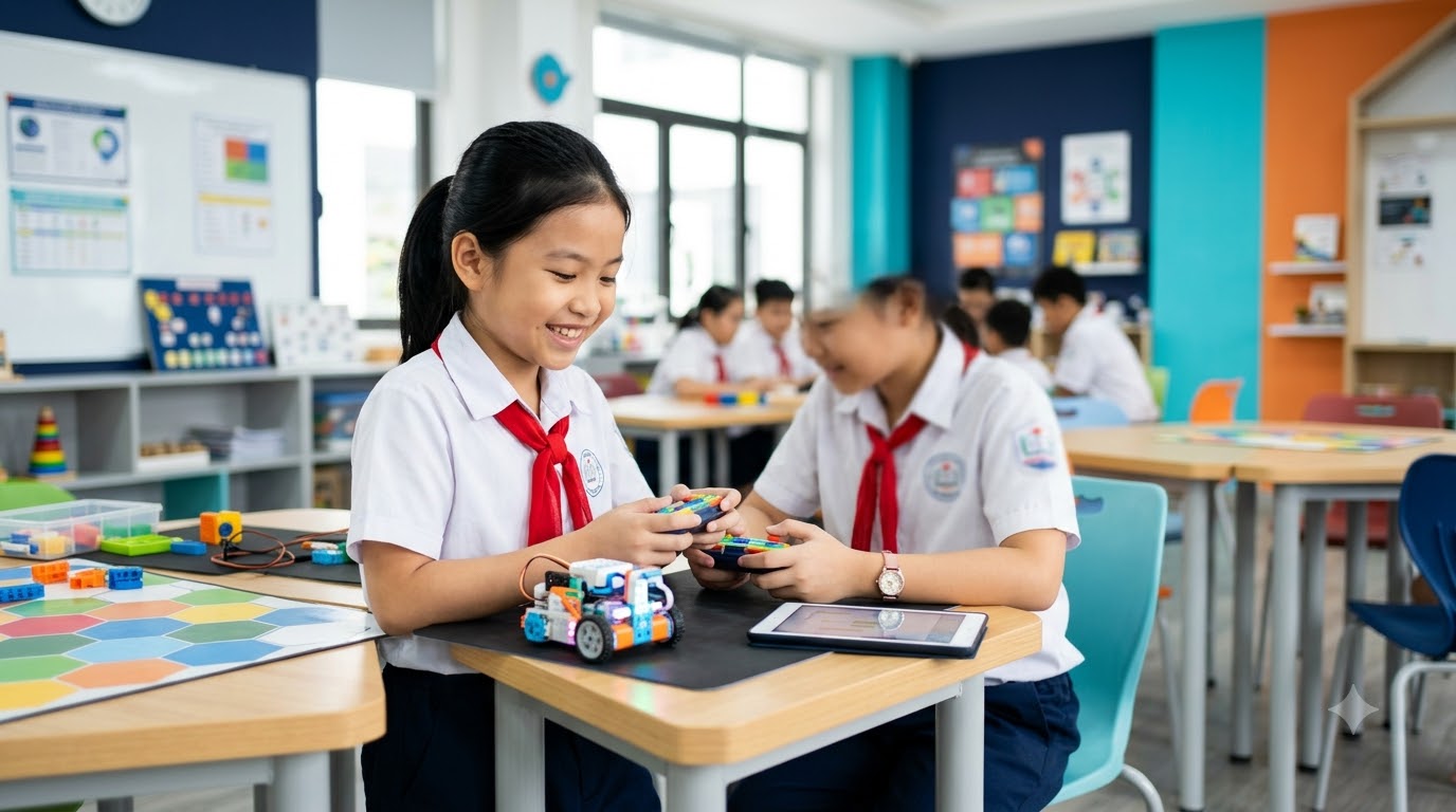 Robot giáo dục cho trường học và học sinh thực hành