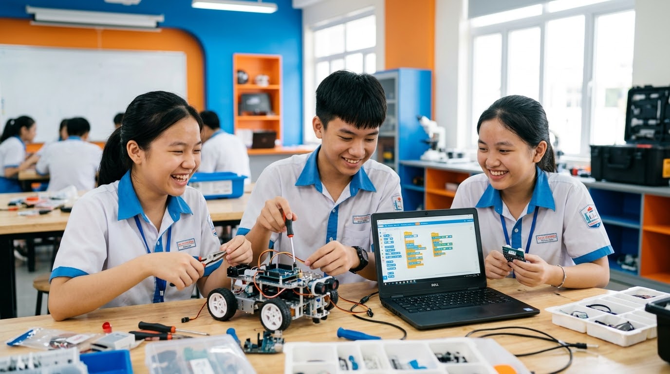 Lợi ích của robot giáo dục cho trẻ khi học nhóm