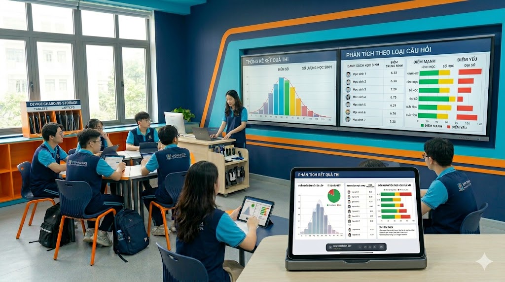 Phần mềm luyện thi THPT với ngân hàng đề, thi thử trắc nghiệm và phân tích phổ điểm điểm mạnh yếu